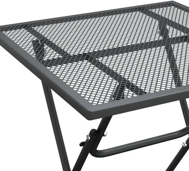 Alt view image 6 of 6 - vidaXL Patio Dining Set 3 Piece Expanded Metal Mesh Anthracite Garden Outdoor