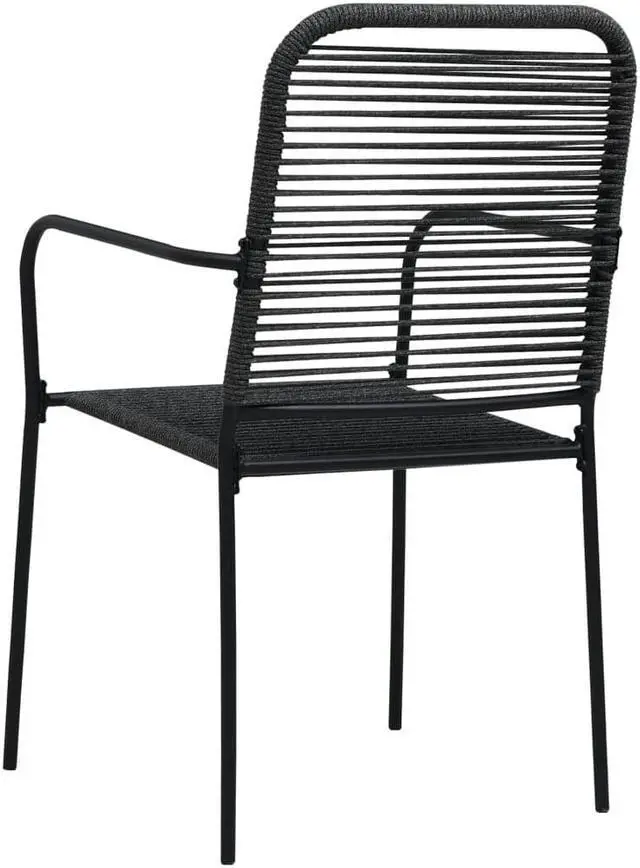 Alt view image 5 of 7 - vidaXL Patio Dining Set 3 Piece Black Glass and Steel Outdoor Garden Dinner