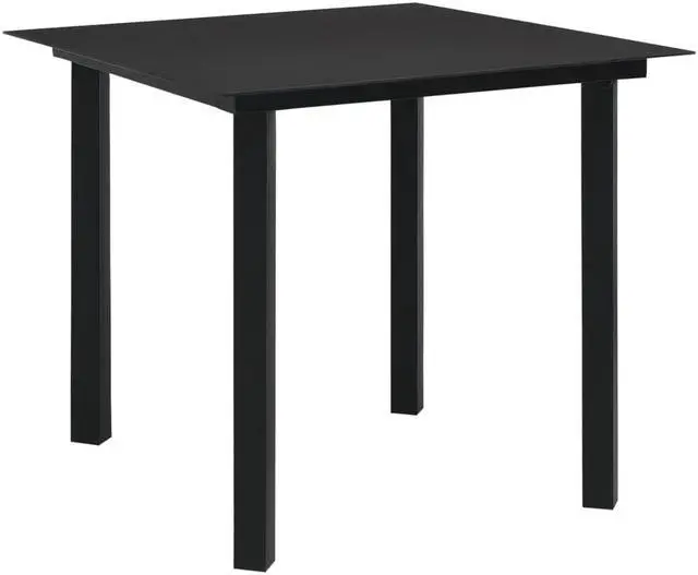 Alt view image 3 of 7 - vidaXL Patio Dining Set 3 Piece Black Glass and Steel Outdoor Garden Dinner
