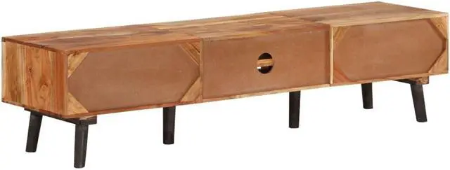 Alt view image 5 of 7 - vidaXL TV Cabinet 57.1"x13.8"x13.8" Solid Acacia Wood