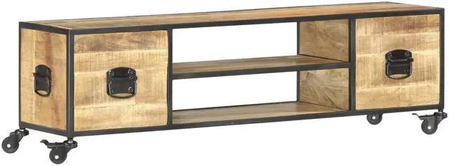 Alt view image 3 of 7 - vidaXL TV Cabinet 51.2"x11.8"x15.4" Solid Mango Wood