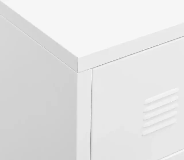 Alt view image 7 of 7 - vidaXL Industrial TV Cabinet White 41.3"x13.8"x16.5" Metal