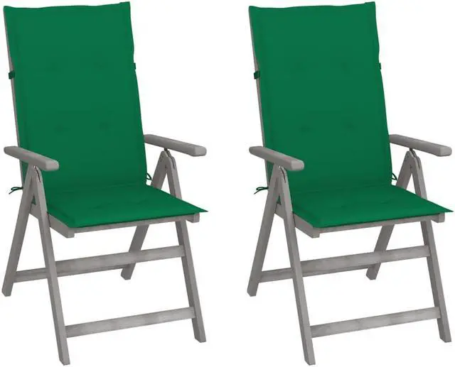 Main image of vidaXL Outdoor Recliner Chairs 2 Pcs Patio Chair with Cushions Solid Wood Acacia