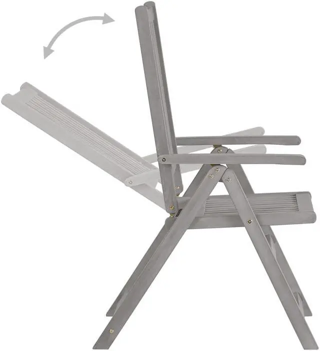 Alt view image 2 of 7 - vidaXL Outdoor Recliner Chairs 2 Pcs Patio Chair with Cushions Solid Wood Acacia