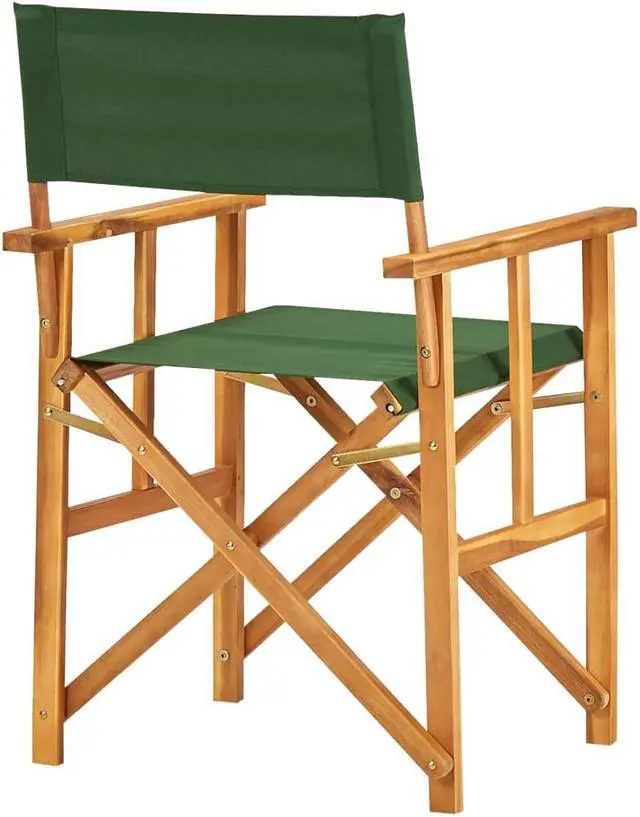 Alt view image 11 of 13 - vidaXL Director's Chairs 2 pcs Solid Acacia Wood Green