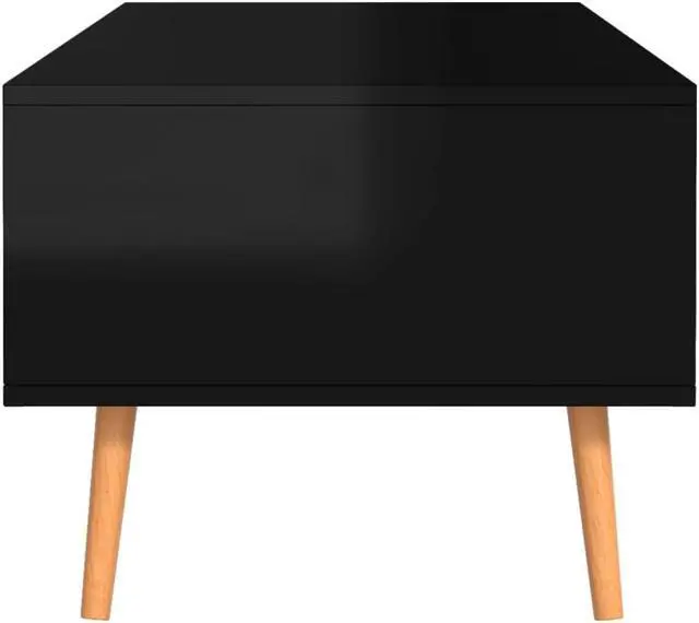 Alt view image 12 of 12 - vidaXL Coffee Table High Gloss Black 39.4"x19.5"x16.9" Engineered Wood