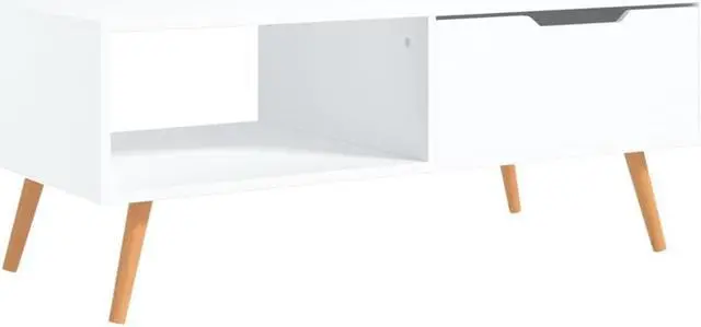 Alt view image 10 of 14 - vidaXL Coffee Table White 39.4"x19.5"x16.9" Engineered Wood
