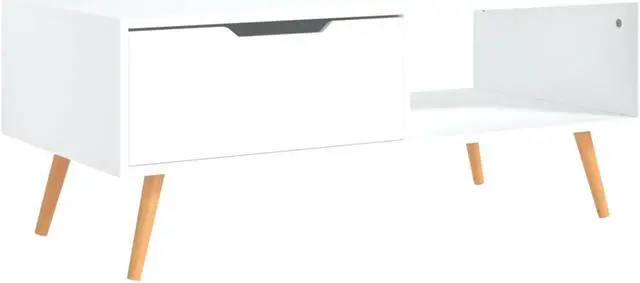 Alt view image 13 of 14 - vidaXL Coffee Table White 39.4"x19.5"x16.9" Engineered Wood
