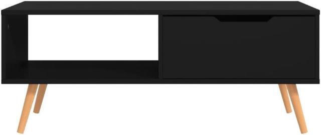 Alt view image 13 of 14 - vidaXL Coffee Table Black 39.4"x19.5"x16.9" Engineered Wood
