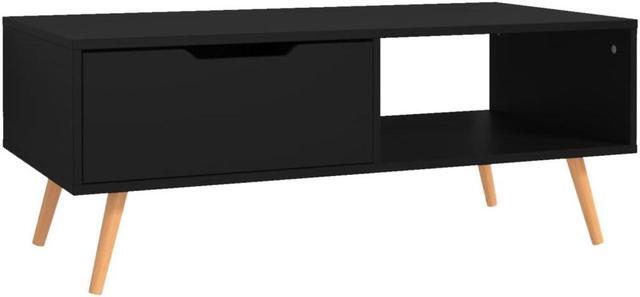 Alt view image 12 of 14 - vidaXL Coffee Table Black 39.4"x19.5"x16.9" Engineered Wood
