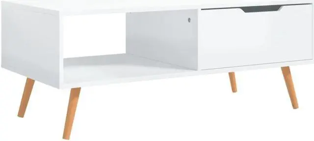 Alt view image 12 of 15 - vidaXL Coffee Table High Gloss White 39.4"x19.5"x16.9" Engineered Wood