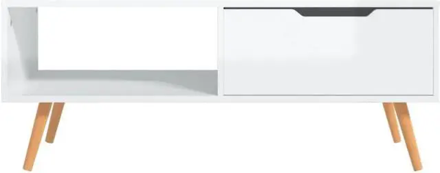 Alt view image 13 of 15 - vidaXL Coffee Table High Gloss White 39.4"x19.5"x16.9" Engineered Wood