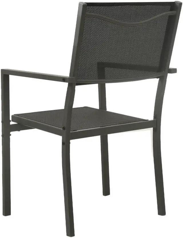 Alt view image 10 of 13 - vidaXL Patio Chairs 4 pcs Textilene and Steel Black and Anthracite