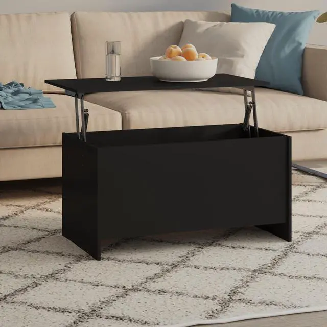 Alt view image 4 of 9 - vidaXL Coffee Table Black 40.2"x21.9"x20.7" Engineered Wood