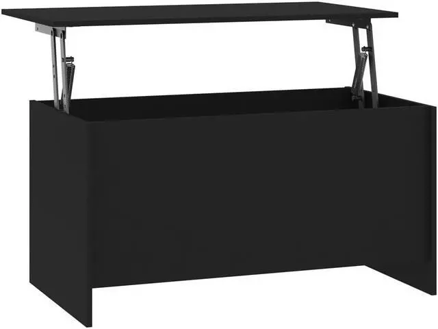 Alt view image 6 of 9 - vidaXL Coffee Table Black 40.2"x21.9"x20.7" Engineered Wood