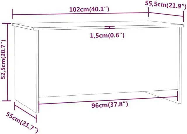 Alt view image 7 of 9 - vidaXL Coffee Table Black 40.2"x21.9"x20.7" Engineered Wood
