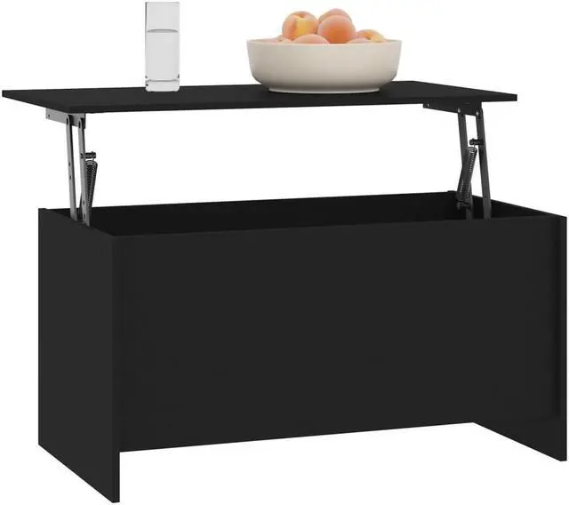 Alt view image 9 of 9 - vidaXL Coffee Table Black 40.2"x21.9"x20.7" Engineered Wood