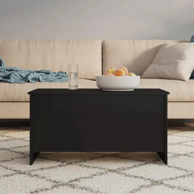 Alt view image 5 of 9 - vidaXL Coffee Table Black 40.2"x21.9"x20.7" Engineered Wood