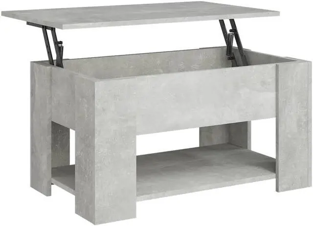 Alt view image 8 of 11 - vidaXL Coffee Table Concrete Grey Engineered Wood Medium Coffee Table