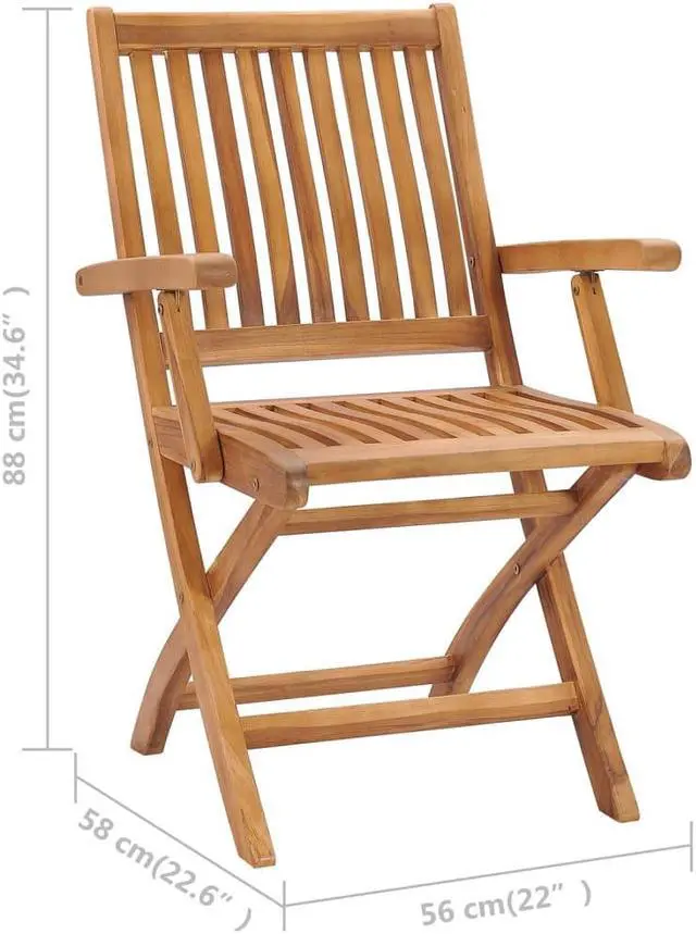 Alt view image 3 of 7 - vidaxL 4x Solid Teak Wood Folding Patio Chairs with Cushions Garden Furniture
