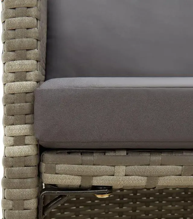 Alt view image 17 of 17 - vidaXL Garden Chair Set of 4 Grey PE rattan, powder-coated steel, fabric