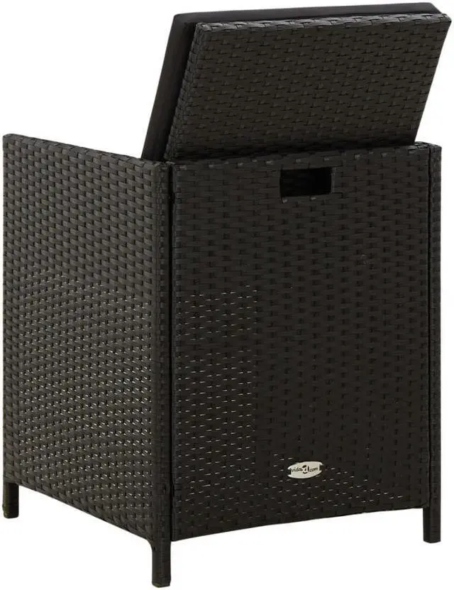 Alt view image 15 of 17 - vidaXL Garden Chair Set of 4 Black PE rattan Standard