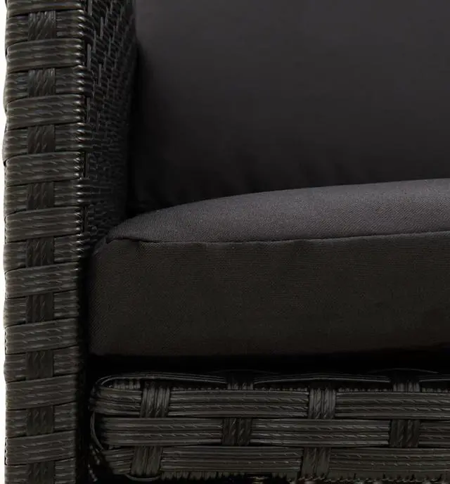 Alt view image 17 of 17 - vidaXL Garden Chair Set of 4 Black PE rattan Standard