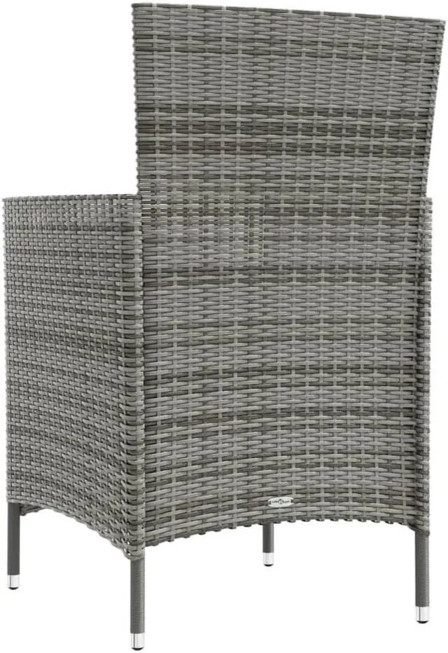 Alt view image 9 of 10 - vidaXL Patio Chairs with Cushions 4 pcs Poly Rattan Gray