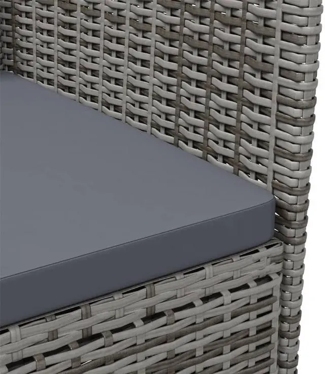 Alt view image 10 of 10 - vidaXL Patio Chairs with Cushions 4 pcs Poly Rattan Gray