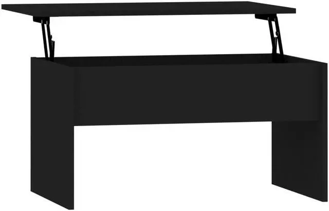 Alt view image 8 of 11 - vidaXL Coffee Table Black Engineered Wood Standard Coffee Table