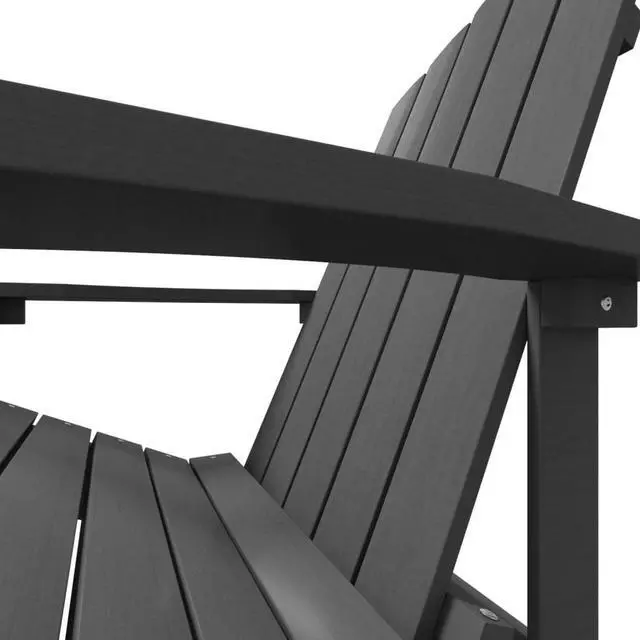Alt view image 11 of 11 - vidaXL Patio Adirondack Chair with Footstool HDPE Anthracite