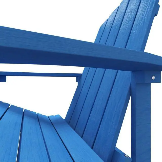Alt view image 11 of 11 - vidaXL Patio Adirondack Chair with Footstool HDPE Aqua Blue