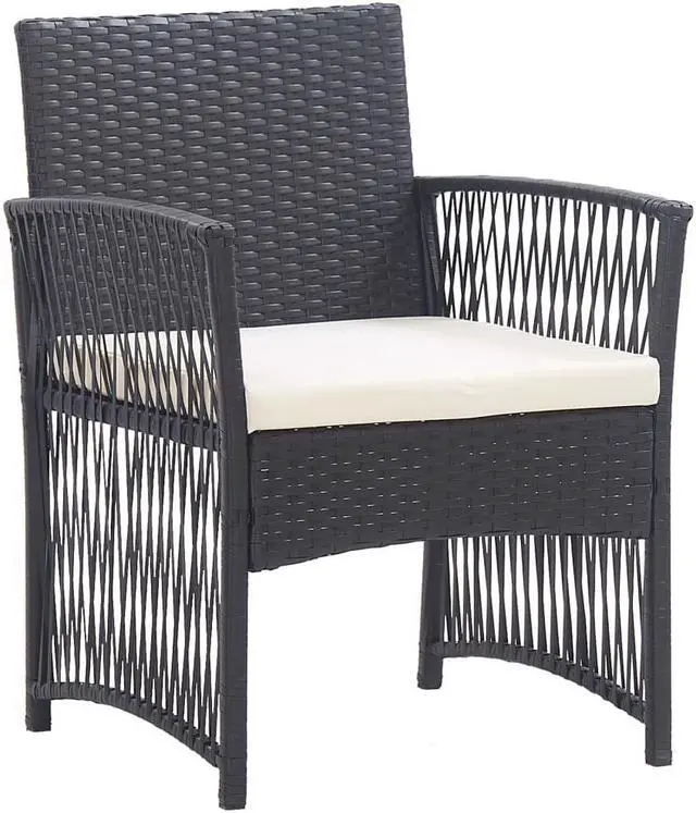 Alt view image 12 of 17 - vidaXL Patio Armchairs with Cushions 2 pcs Black Poly Rattan