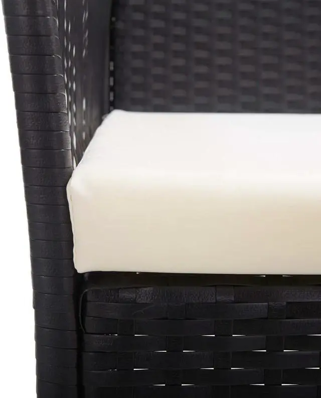 Alt view image 16 of 17 - vidaXL Patio Armchairs with Cushions 2 pcs Black Poly Rattan