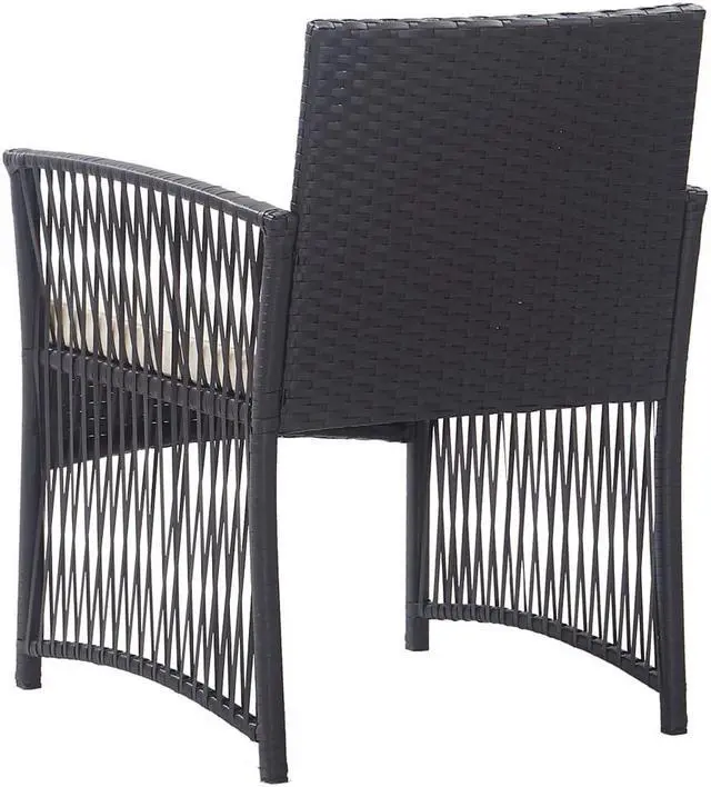 Alt view image 14 of 17 - vidaXL Patio Armchairs with Cushions 2 pcs Black Poly Rattan