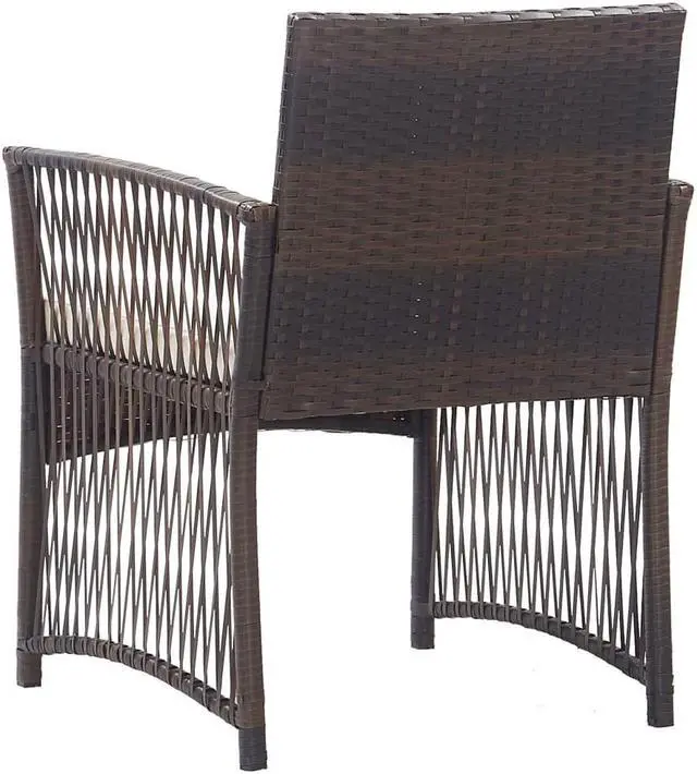Alt view image 14 of 17 - vidaXL Patio Armchairs with Cushions 2 pcs Brown Poly Rattan