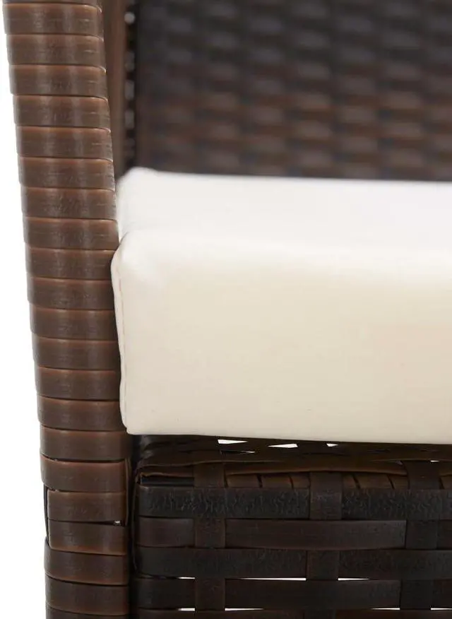 Alt view image 16 of 17 - vidaXL Patio Armchairs with Cushions 2 pcs Brown Poly Rattan