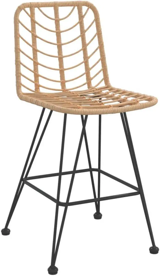 Alt view image 7 of 11 - vidaXL Bar Stools 2 pcs 17.7"x22"x40.7" PE Rattan and Steel
