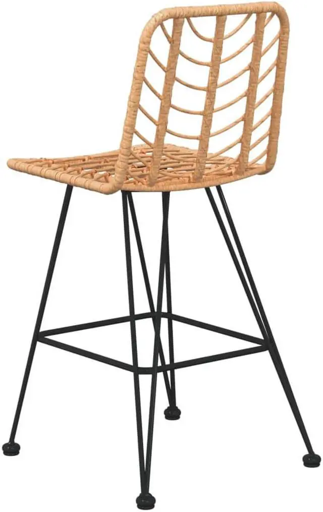 Alt view image 10 of 11 - vidaXL Bar Stools 2 pcs 17.7"x22"x40.7" PE Rattan and Steel
