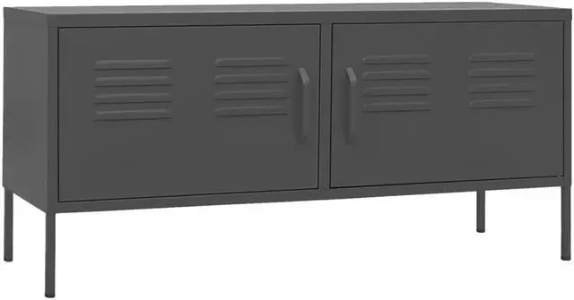 Alt view image 2 of 7 - vidaXL TV Cabinet Anthracite 41.3"x13.8"x19.7" Steel
