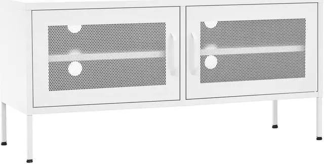 Alt view image 2 of 6 - vidaXL TV Cabinet White 41.3"x13.8"x19.7" Steel
