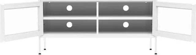 Alt view image 6 of 6 - vidaXL TV Cabinet White 41.3"x13.8"x19.7" Steel