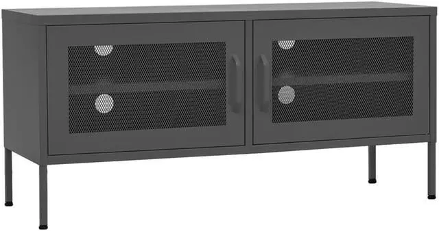 Alt view image 2 of 7 - vidaXL TV Cabinet Anthracite 41.3"x13.8"x19.7" Steel