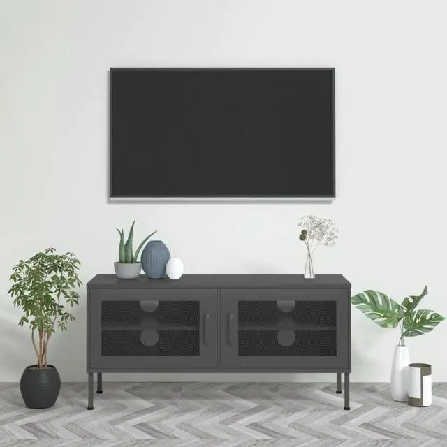 Main image of vidaXL TV Cabinet Anthracite 41.3"x13.8"x19.7" Steel
