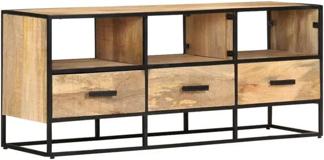 Alt view image 2 of 7 - vidaXL TV Cabinet 43.3"x11.8"x17.7" Rough Mango Wood
