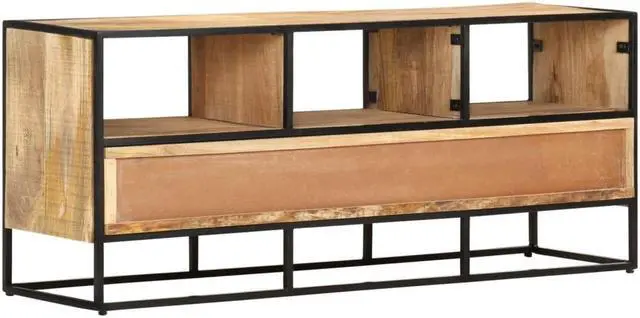 Alt view image 5 of 7 - vidaXL TV Cabinet 43.3"x11.8"x17.7" Rough Mango Wood