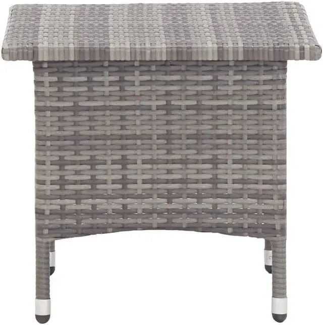 Alt view image 9 of 9 - vidaXL Tea Table Gray 19.7"x19.7"x18.5" Poly Rattan