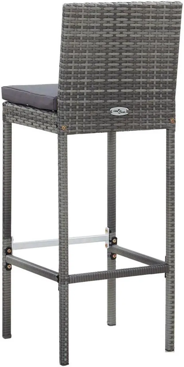 Alt view image 4 of 6 - vidaXL Patio Bar Set 7 Piece Patio Bar Table and Chairs Dining Set Poly Rattan