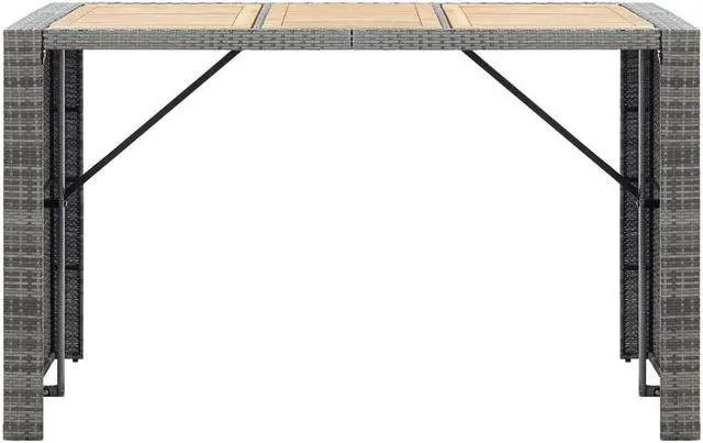 Alt view image 5 of 6 - vidaXL Patio Bar Set 7 Piece Patio Bar Table and Chairs Dining Set Poly Rattan