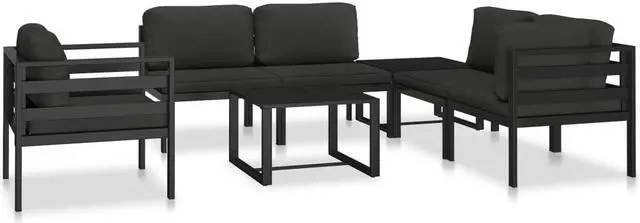Alt view image 12 of 12 - vidaXL Coffee Table Aluminum Anthracite